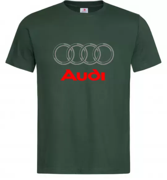 Чоловіча футболка Audi logo gray Темно-зелений фото