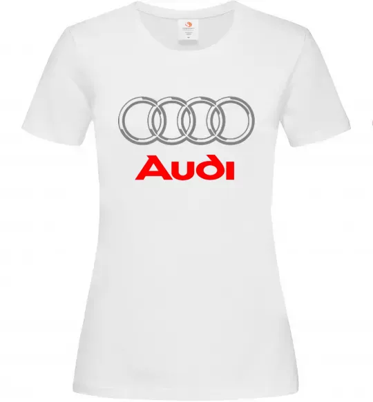 Женская футболка Audi logo gray Белый фото