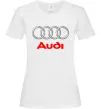 Женская футболка Audi logo gray Белый фото