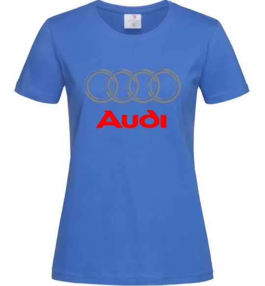 Женская футболка Audi logo gray Ярко-синий фото
