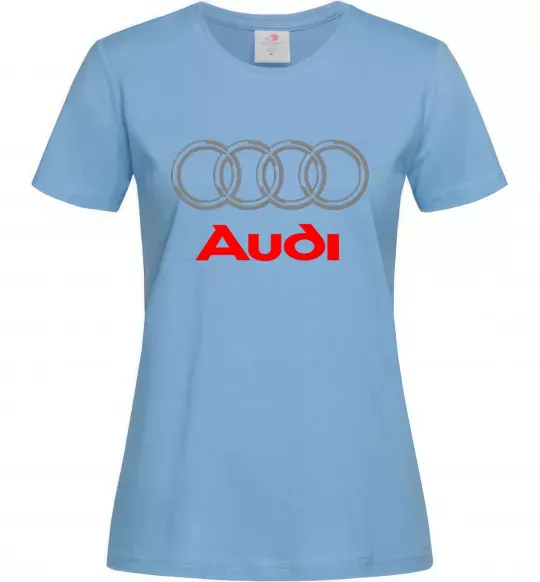 Женская футболка Audi logo gray Голубой фото