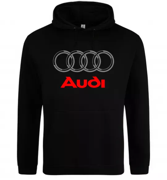 Чоловіча толстовка (худі) Audi logo gray Чорний фото