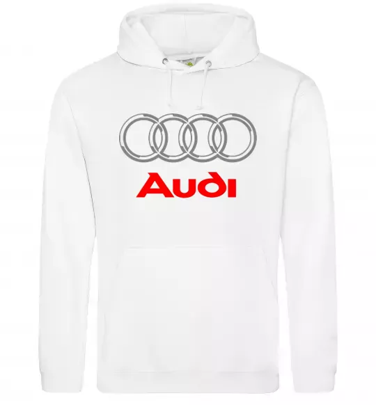 Женская толстовка (худи) Audi logo gray Белый фото