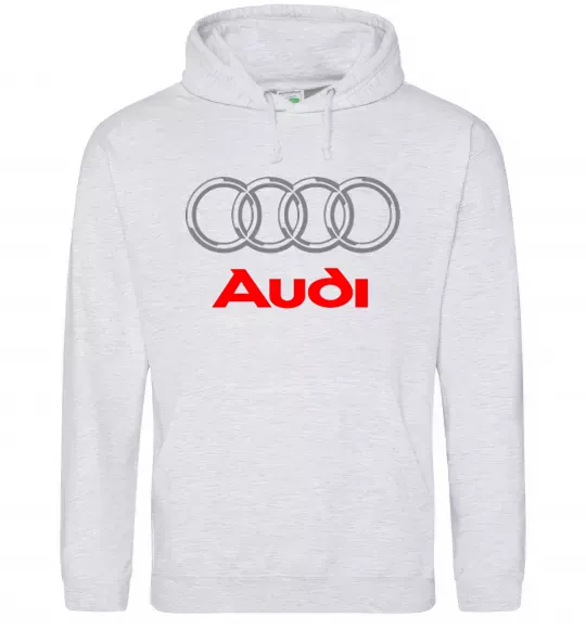 Женская толстовка (худи) Audi logo gray Серый меланж фото