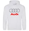 Женская толстовка (худи) Audi logo gray Серый меланж фото