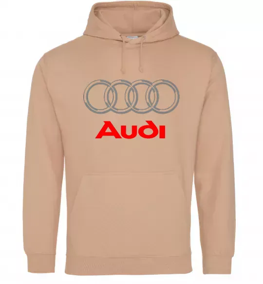 Женская толстовка (худи) Audi logo gray Песочный фото