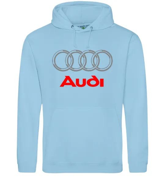 Женская толстовка (худи) Audi logo gray Голубой фото