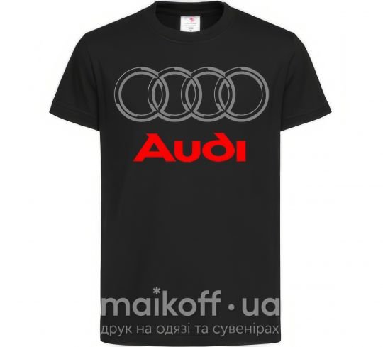 Детская футболка Audi logo gray Черный фото