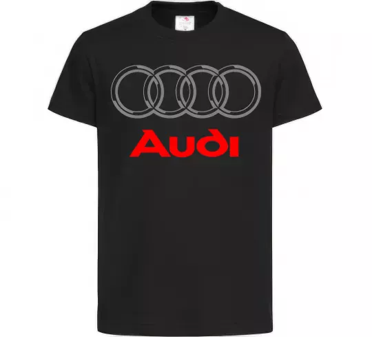 Дитяча футболка Audi logo gray Чорний фото