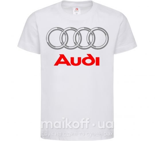 Детская футболка Audi logo gray Белый фото