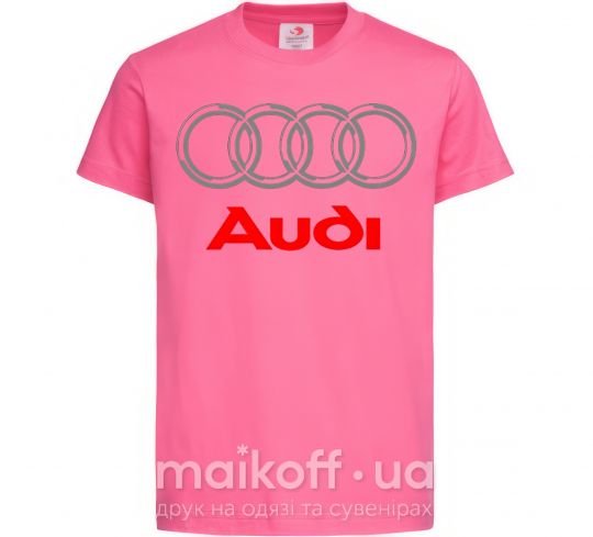 Детская футболка Audi logo gray Ярко-розовый фото