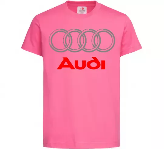 Дитяча футболка Audi logo gray Яскраво-рожевий фото