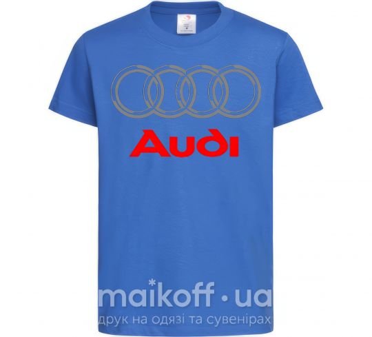 Дитяча футболка Audi logo gray Яскраво-синій фото