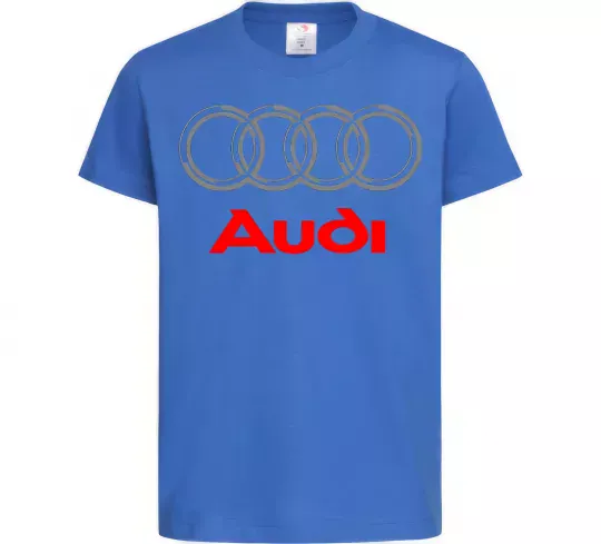 Дитяча футболка Audi logo gray Яскраво-синій фото