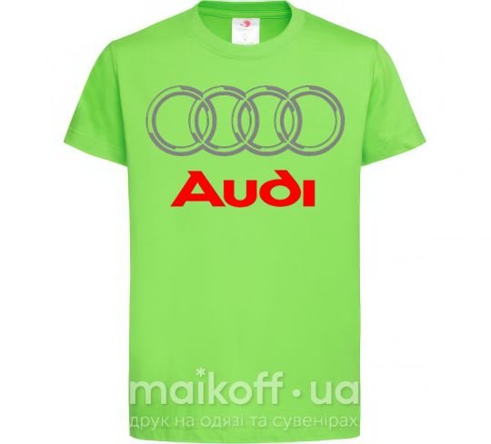 Дитяча футболка Audi logo gray Лаймовий фото