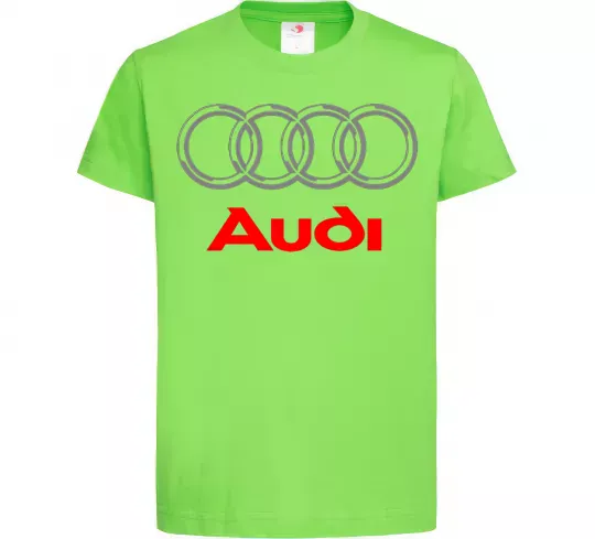 Дитяча футболка Audi logo gray Лаймовий фото