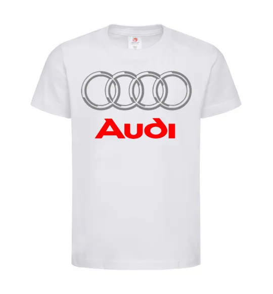 Дитяча футболка Audi logo gray Білий фото
