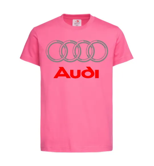 Дитяча футболка Audi logo gray Яскраво-рожевий фото