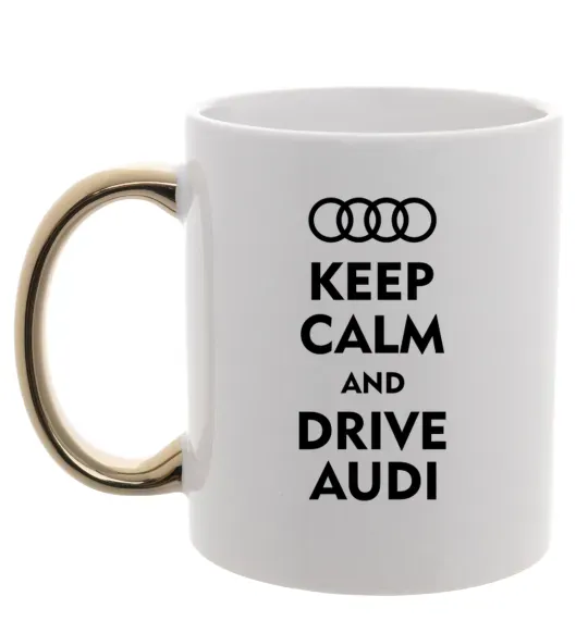 Чашка с цветной ручкой Drive audi Золото фото