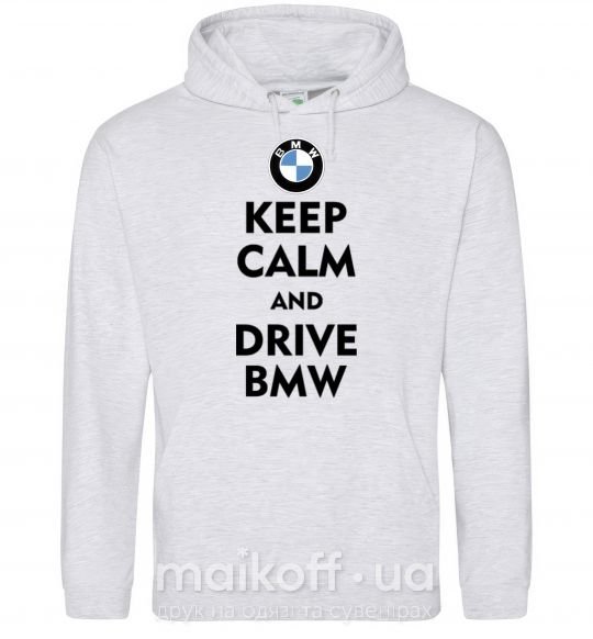 Мужская толстовка (худи) Drive BMW Серый меланж фото