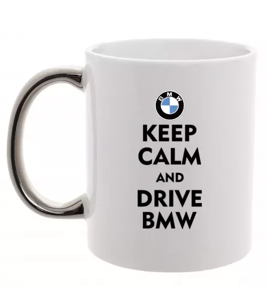 Чашка з кольоровою ручкою Drive BMW Срібло фото
