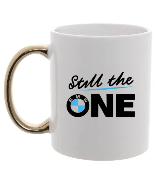 Чашка з кольоровою ручкою The one Золото фото