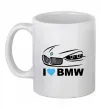 Чашка керамическая Love bmw Белый фото