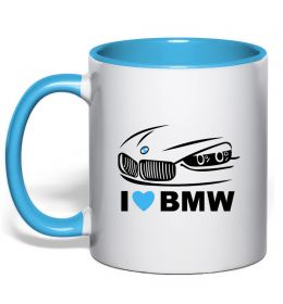 Чашка з кольоровою ручкою Love bmw
