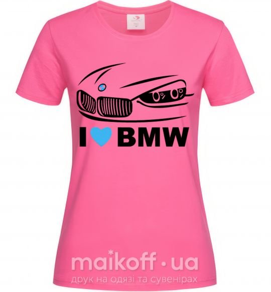 Жіноча футболка Love bmw Яскраво-рожевий фото