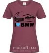 Женская футболка Love bmw Бордовый фото