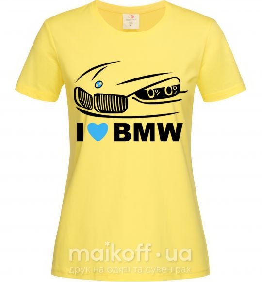 Женская футболка Love bmw Лимонный фото