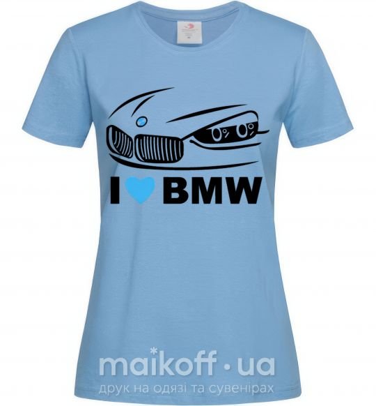 Жіноча футболка Love bmw Блакитний фото