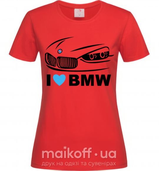 Женская футболка Love bmw Красный фото