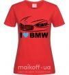 Женская футболка Love bmw Красный фото