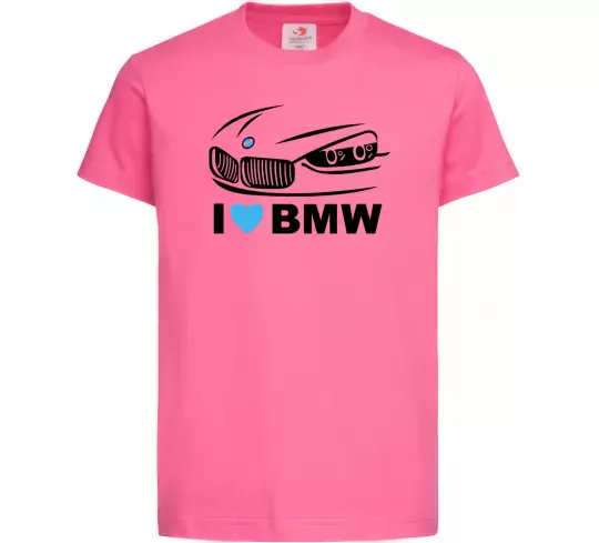 Дитяча футболка Love bmw Яскраво-рожевий фото