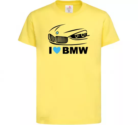 Дитяча футболка Love bmw Лимонний фото
