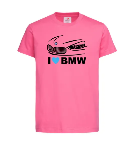 Детская футболка Love bmw Ярко-розовый фото