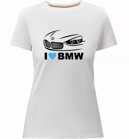 Жіноча преміум футболка Love bmw Білий фото