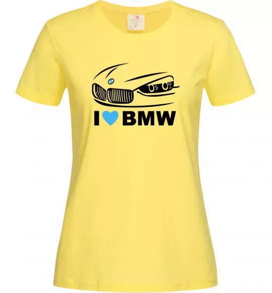 Жіноча футболка Love bmw Лимонний фото