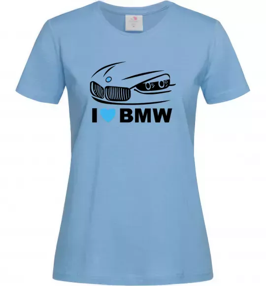 Жіноча футболка Love bmw Блакитний фото