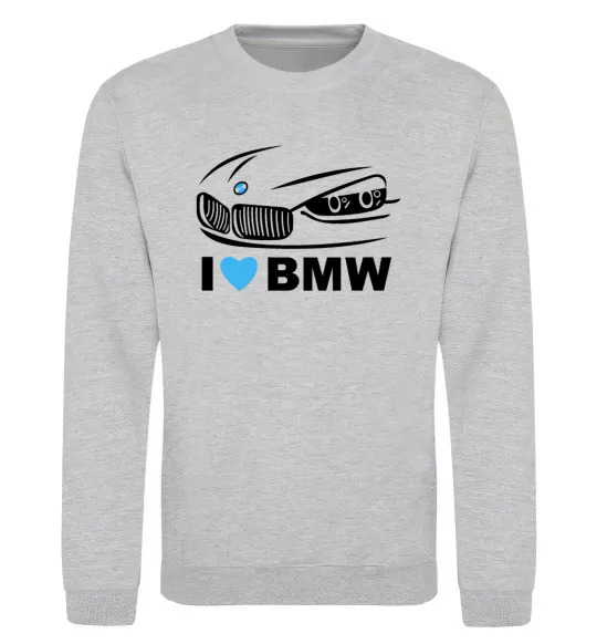 Свитшот Love bmw Серый меланж фото