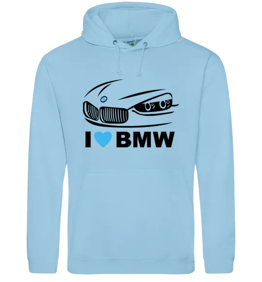 Чоловіча толстовка (худі) Love bmw Блакитний фото
