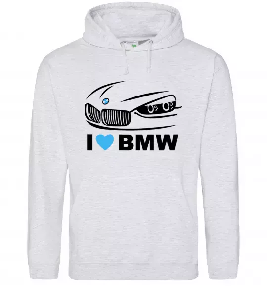 Жіноча толстовка (худі) Love bmw Сірий меланж фото