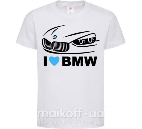 Дитяча футболка Love bmw Білий фото