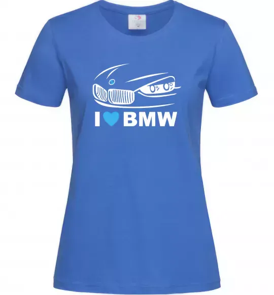 Жіноча футболка Love bmw Яскраво-синій фото