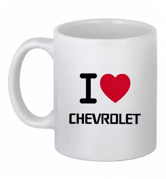 Чашка керамічна I love chevrolet Білий фото
