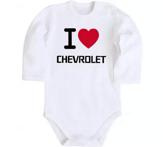 Дитячий бодік I love chevrolet Білий фото