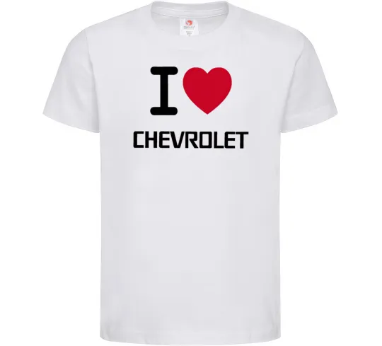 Дитяча футболка I love chevrolet Білий фото