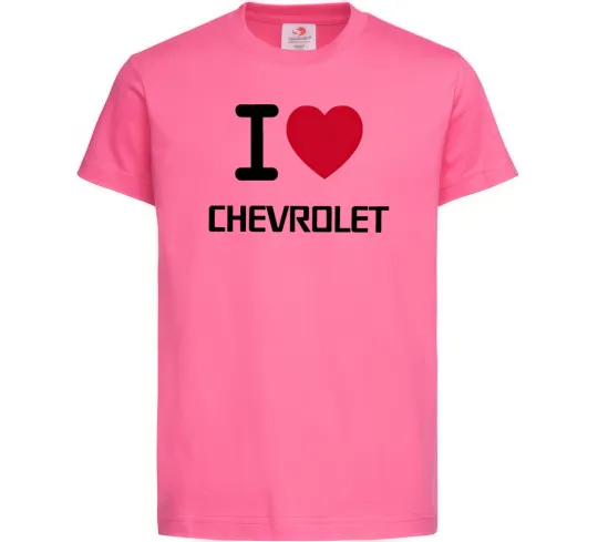 Дитяча футболка I love chevrolet Яскраво-рожевий фото