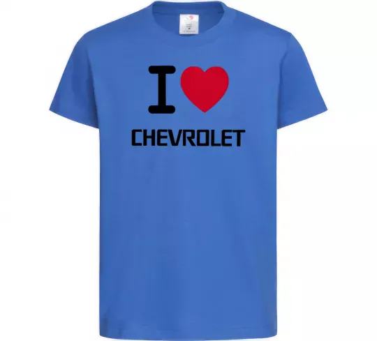 Дитяча футболка I love chevrolet Яскраво-синій фото